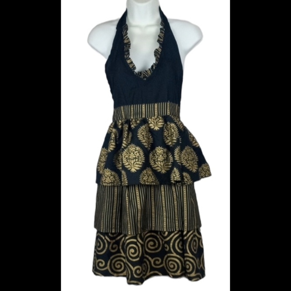 Kay Dee designs Apron, holiday, Glamorous, Gold & Black Party Cocktail Hostess
